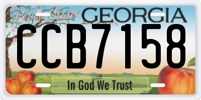 GA license plate CCB7158