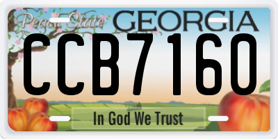 GA license plate CCB7160