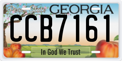 GA license plate CCB7161