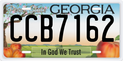 GA license plate CCB7162