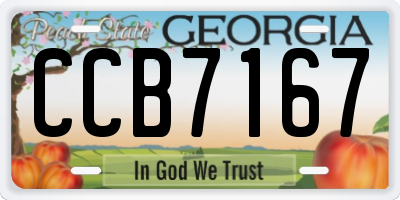 GA license plate CCB7167
