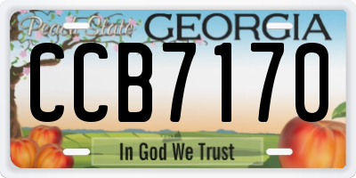 GA license plate CCB7170