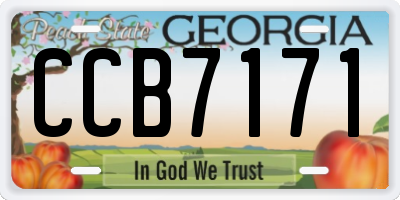 GA license plate CCB7171