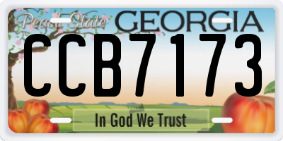 GA license plate CCB7173