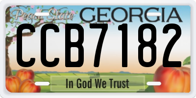 GA license plate CCB7182