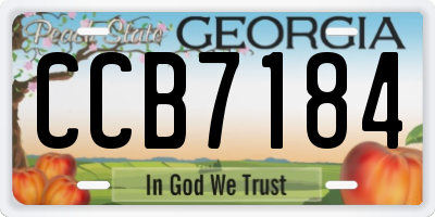 GA license plate CCB7184