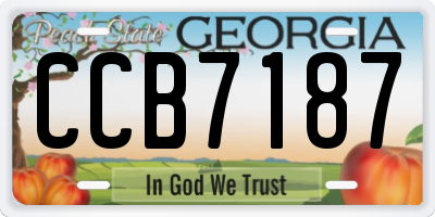 GA license plate CCB7187