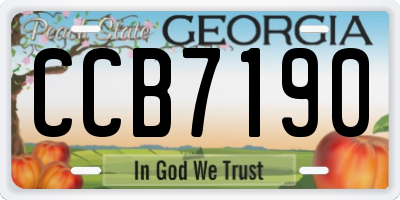 GA license plate CCB7190