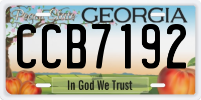 GA license plate CCB7192