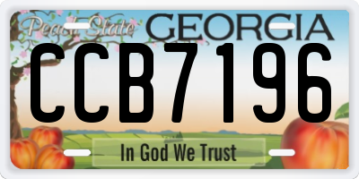 GA license plate CCB7196