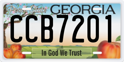 GA license plate CCB7201