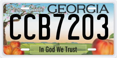 GA license plate CCB7203