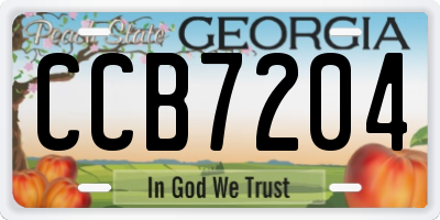 GA license plate CCB7204