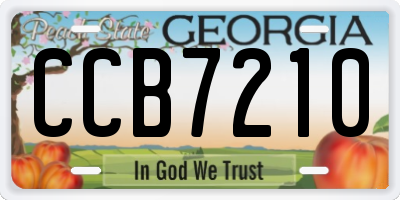 GA license plate CCB7210