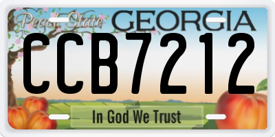 GA license plate CCB7212