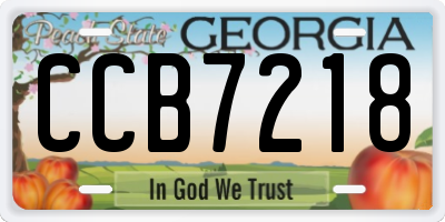 GA license plate CCB7218