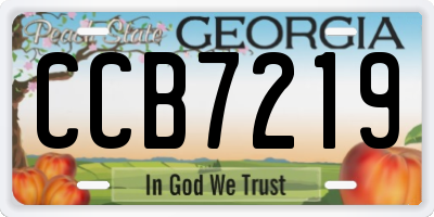 GA license plate CCB7219