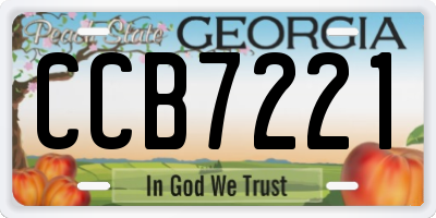 GA license plate CCB7221
