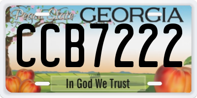 GA license plate CCB7222