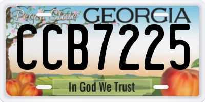 GA license plate CCB7225