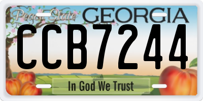GA license plate CCB7244