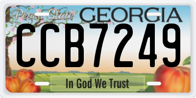 GA license plate CCB7249