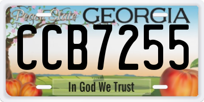 GA license plate CCB7255