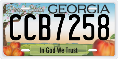 GA license plate CCB7258
