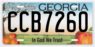 GA license plate CCB7260
