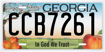 GA license plate CCB7261