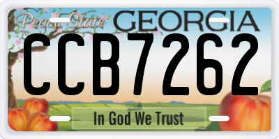 GA license plate CCB7262