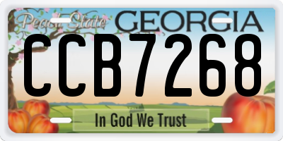 GA license plate CCB7268