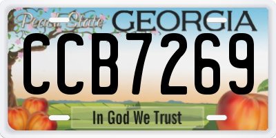 GA license plate CCB7269
