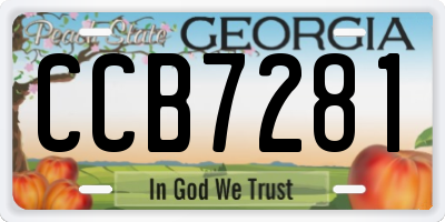 GA license plate CCB7281
