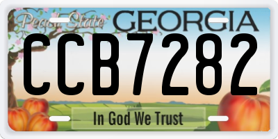 GA license plate CCB7282