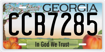 GA license plate CCB7285