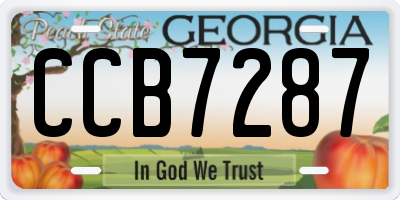 GA license plate CCB7287