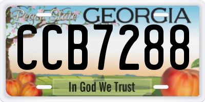 GA license plate CCB7288