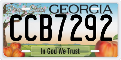GA license plate CCB7292