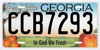 GA license plate CCB7293