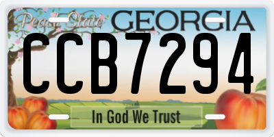 GA license plate CCB7294