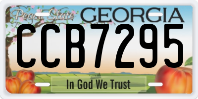 GA license plate CCB7295