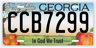 GA license plate CCB7299