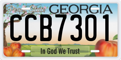 GA license plate CCB7301
