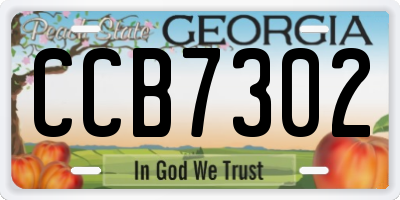 GA license plate CCB7302