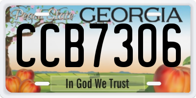 GA license plate CCB7306