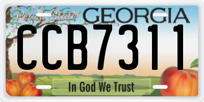 GA license plate CCB7311