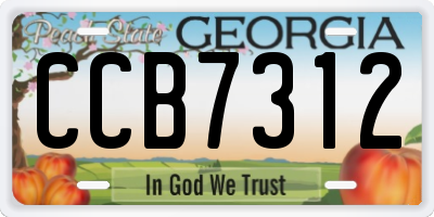 GA license plate CCB7312