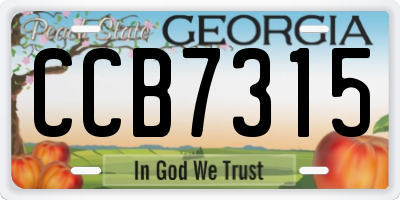 GA license plate CCB7315