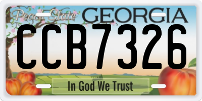 GA license plate CCB7326